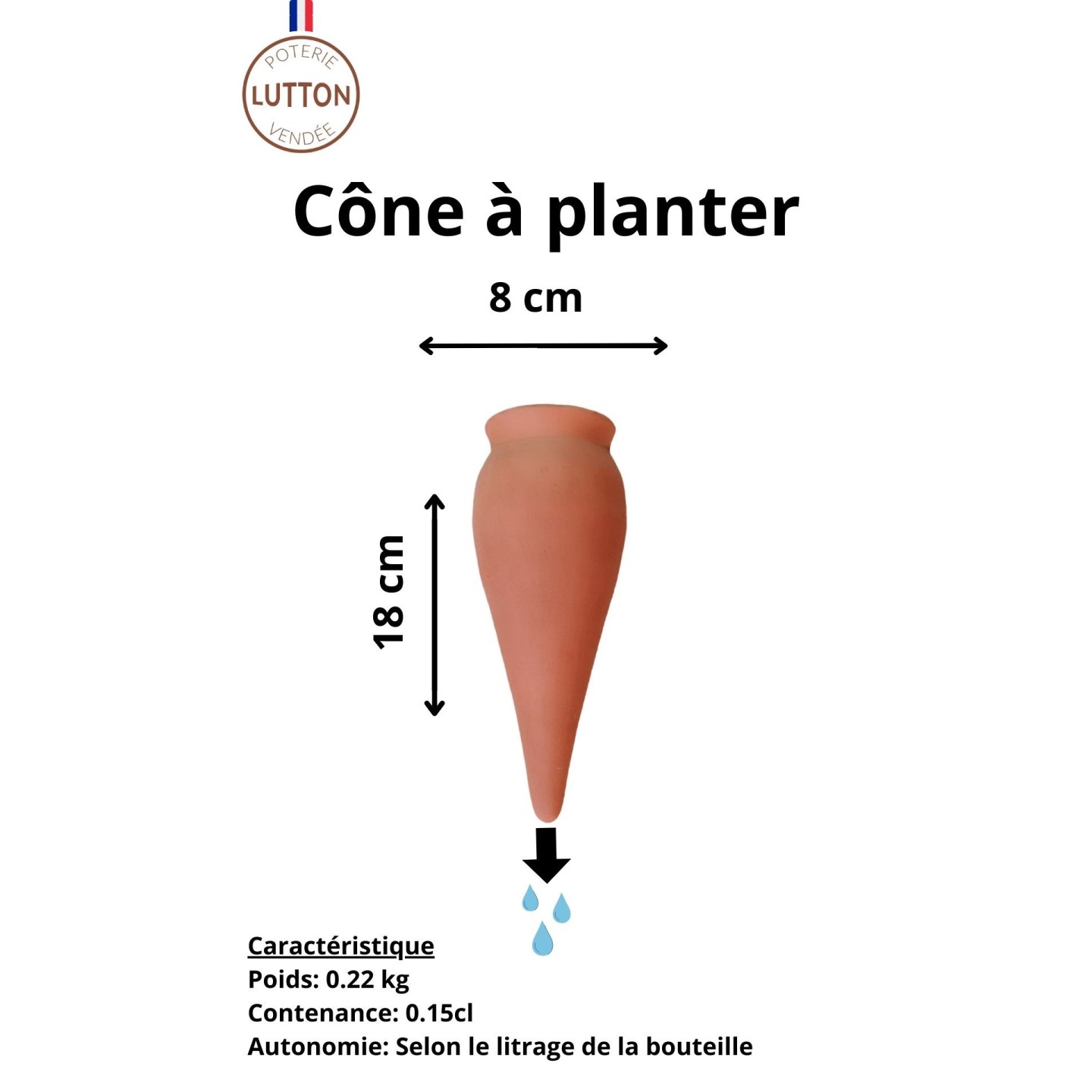 Lot de 3 Ollas Cône à planter – 100% Artisanal, Durable et Naturel – Ollas Lutton