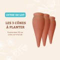 Lot de 3 Ollas Cône à planter – 100% Artisanal, Durable et Naturel – Ollas Lutton