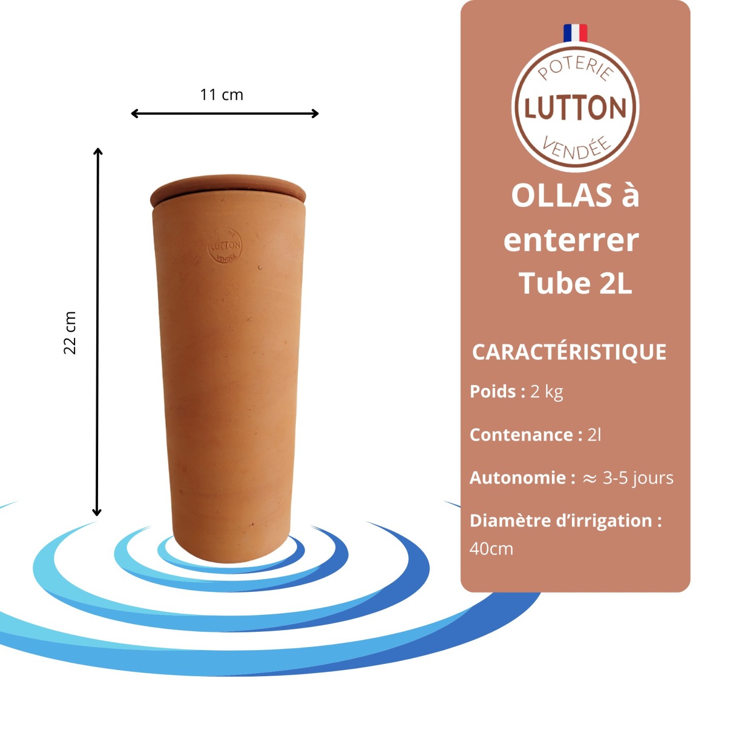 Lot de 2 Ollas Tube 2L – Difuseur Naturel d'eau