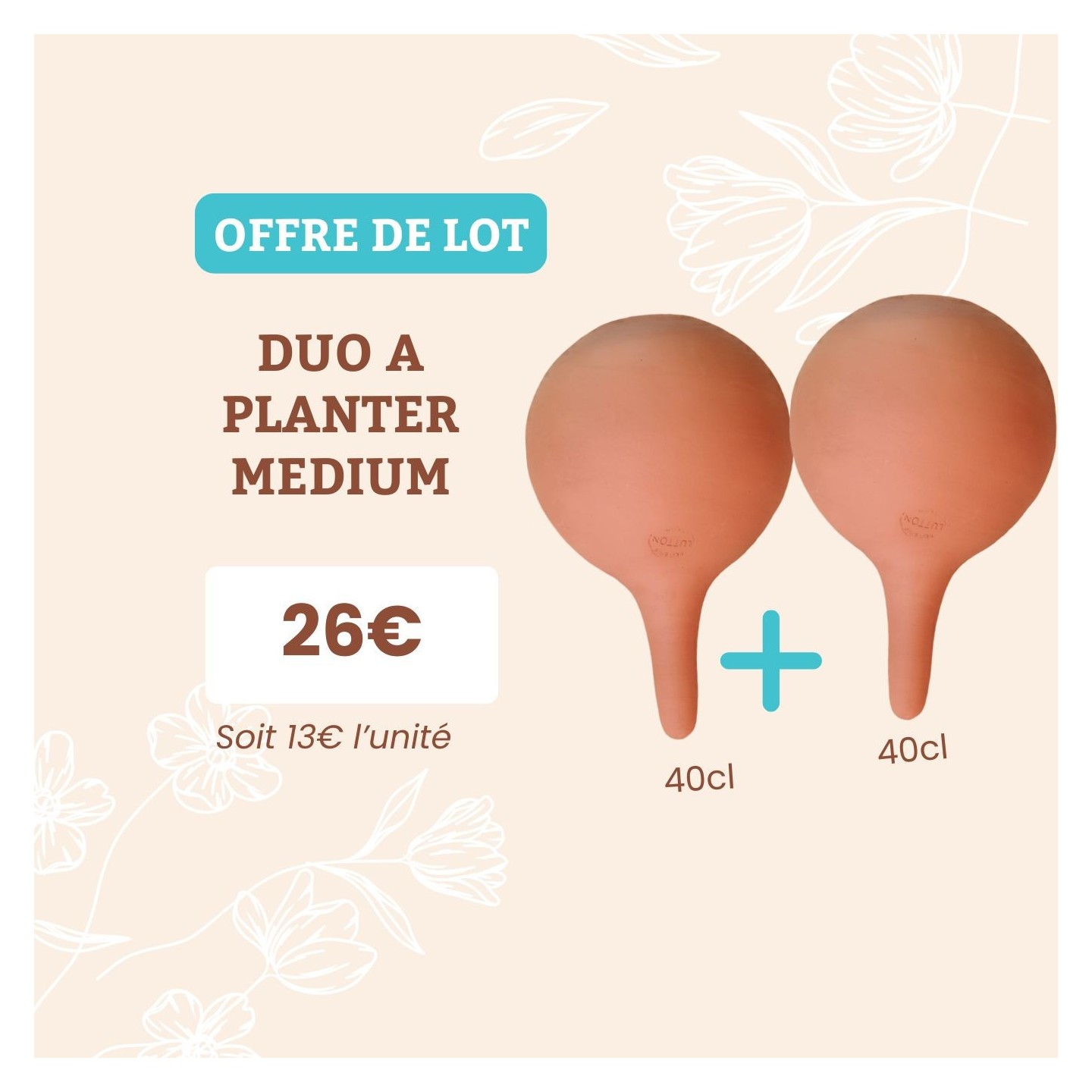 Duo d'ollas à planter Nature