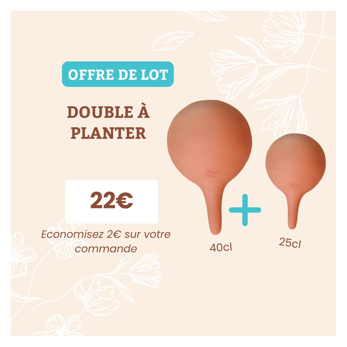 Duo d'Ollas à Planter - Arrosage Autonome et Écologique pour Plantes en Pots