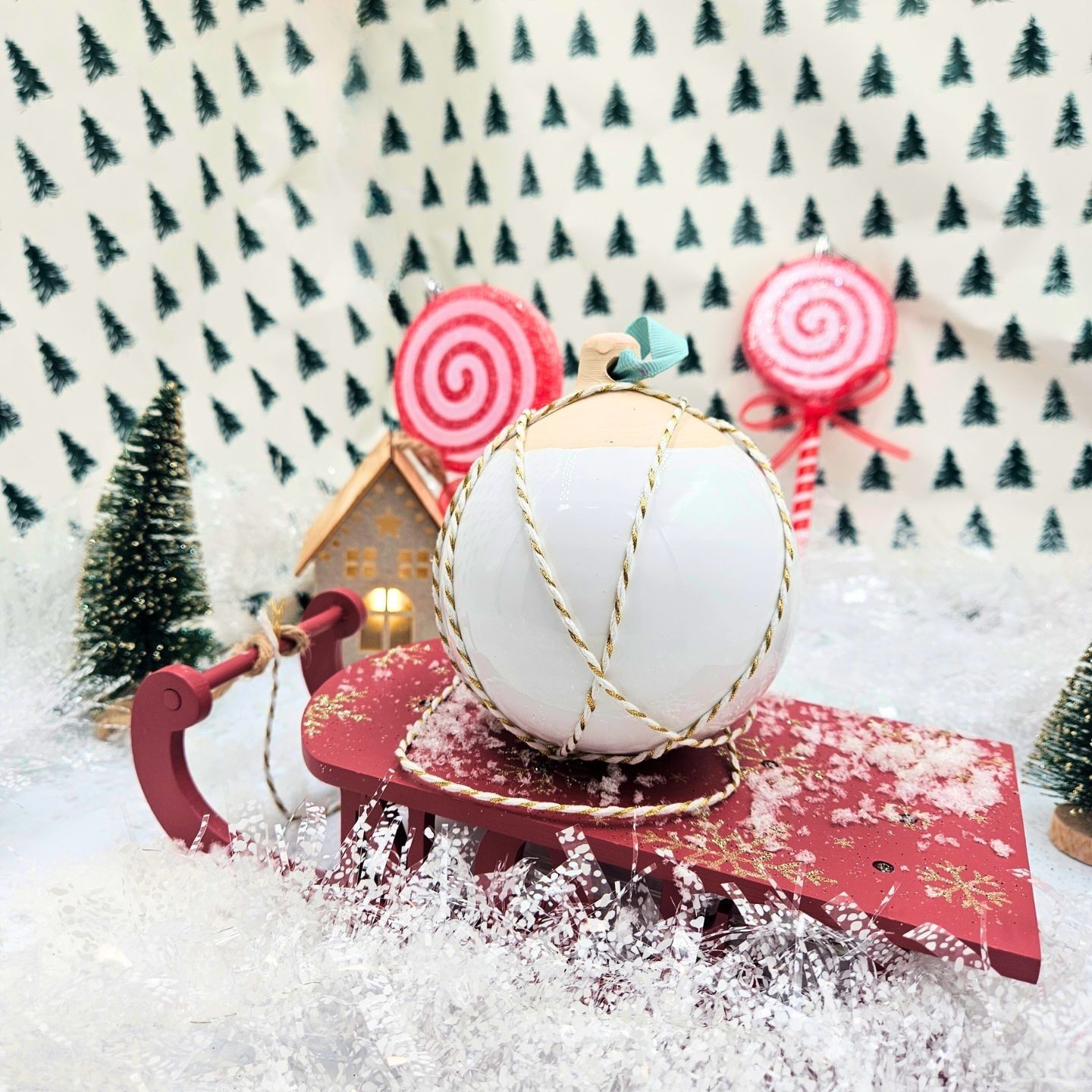 Boule de Noël en céramique émaillée – Fait main en France