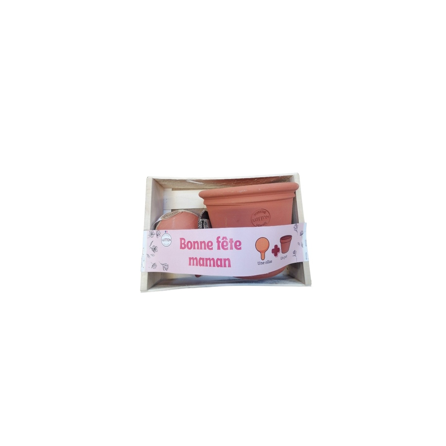 Coffret Fête des Mères Pot Terracotta + Mini Olla 25 cl – Cadeau jardinage