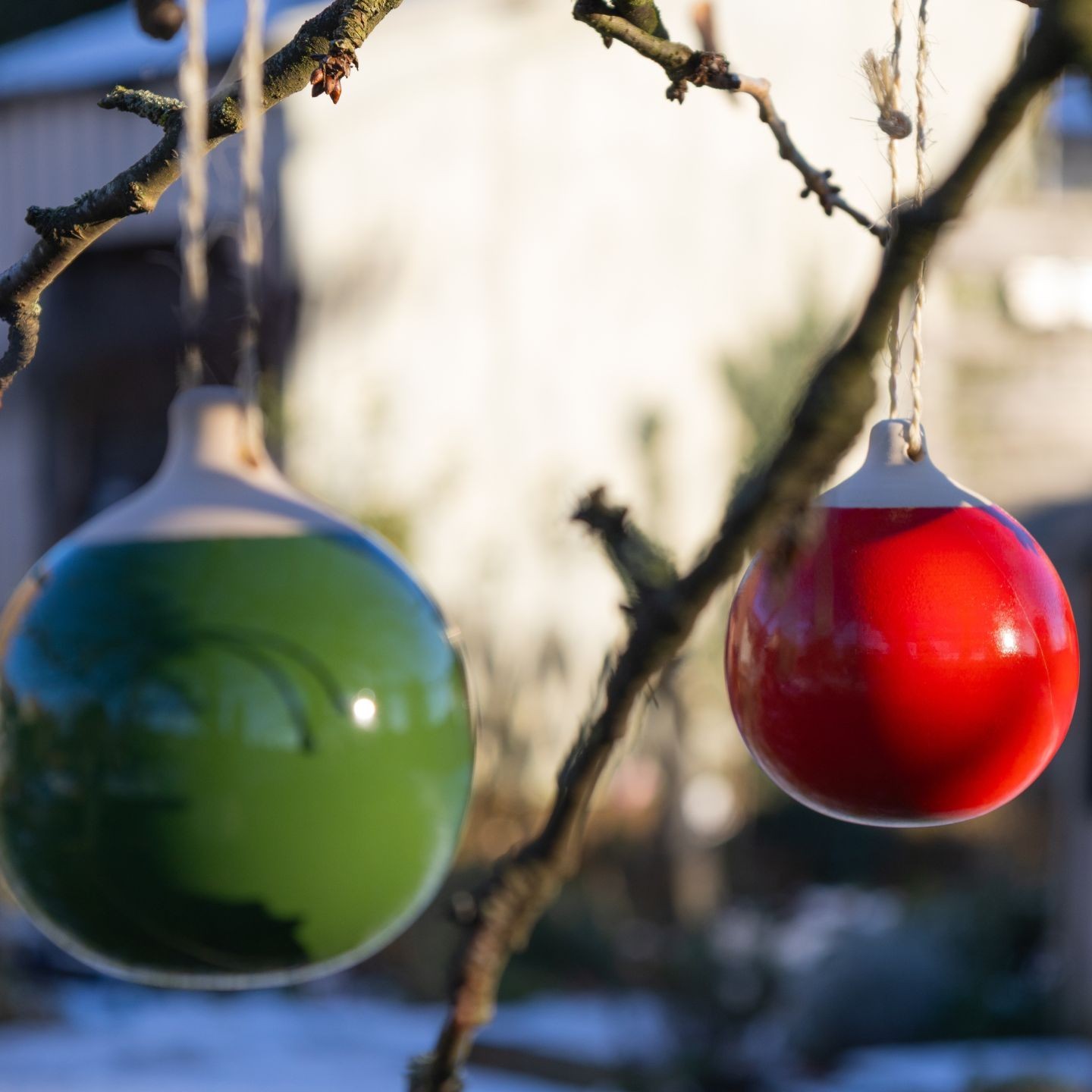 Coffret de 2 boules de Noël en céramique artisanales française – Atelier Lutton