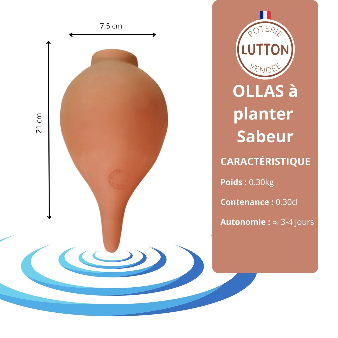 Ollas Sabeur glam à Planter – Arrosage Autonome Design et Écologique