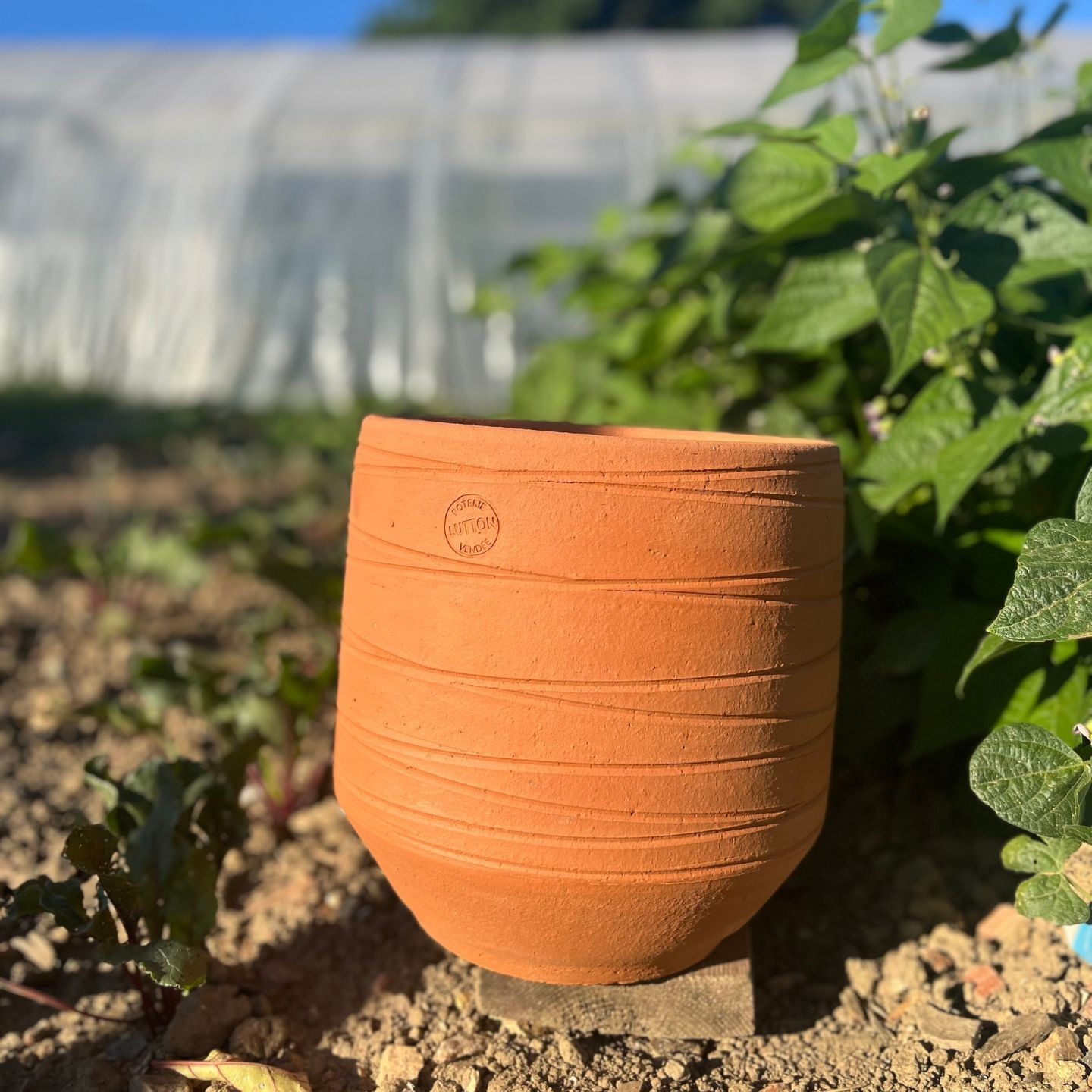 Pot Tradition à Rayures en Terre Cuite | Fabrication Française | Poterie Lutton