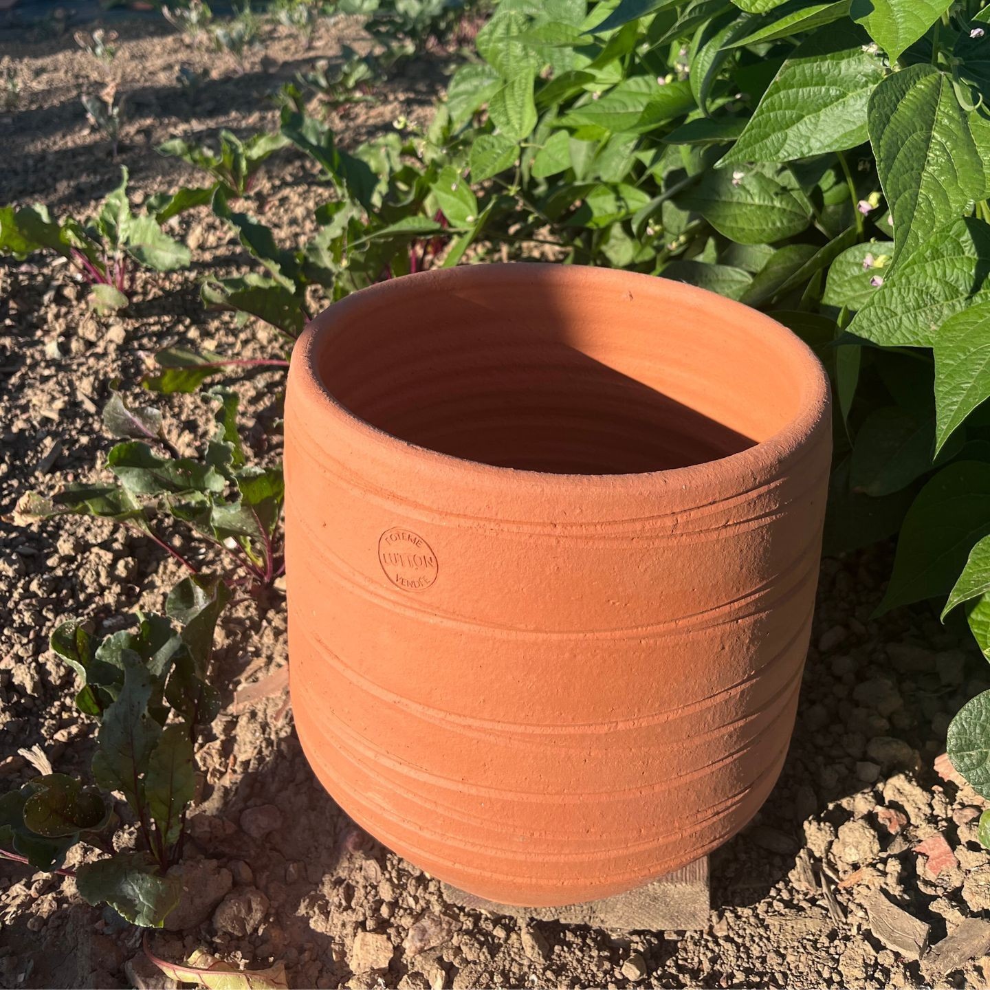 Pot Tradition à Rayures en Terre Cuite | Fabrication Française | Poterie Lutton