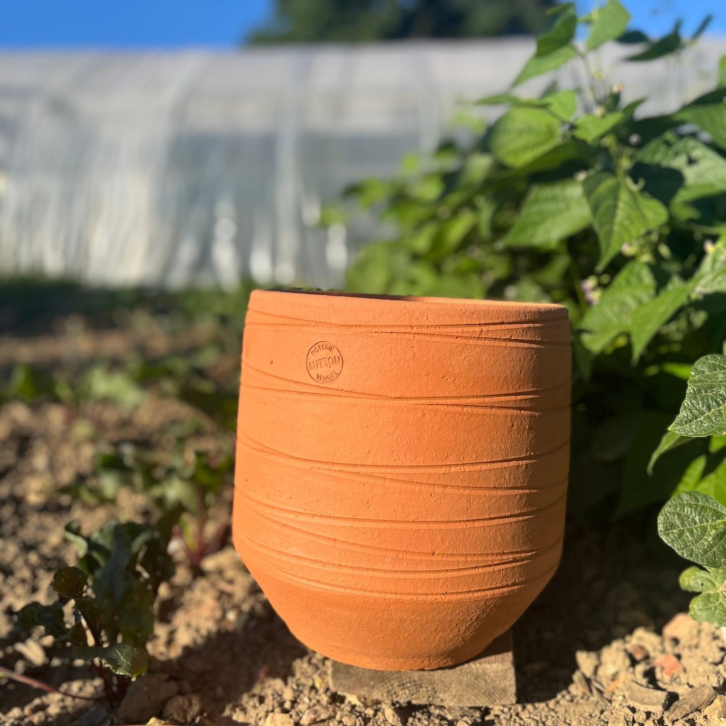 Pot Tradition à Rayures en Terre Cuite | Fabrication Française | Poterie Lutton